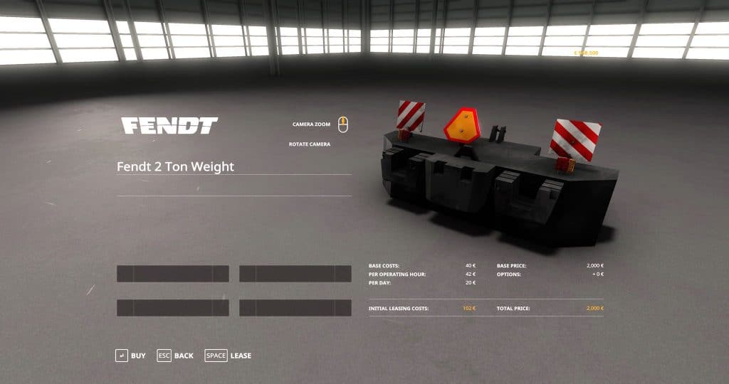 Fendt 2 Tons Weight Mod