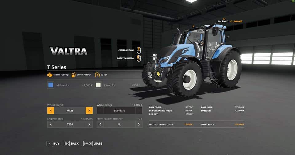 Valtra T Series Tractor – Tires V1.0 Tractor thumbnail 4