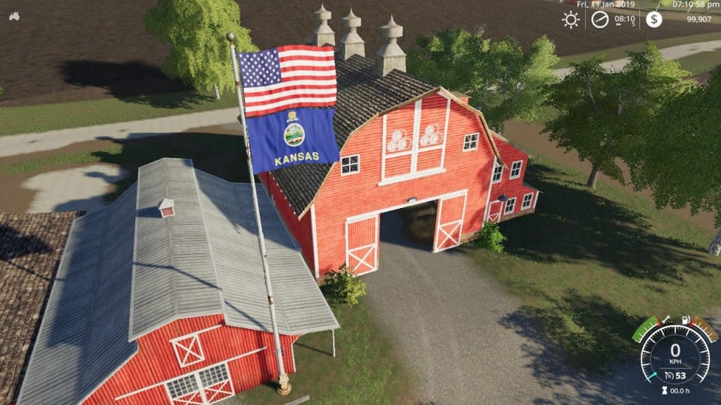 USA above Kansas State Flag V1.0.1 Mod