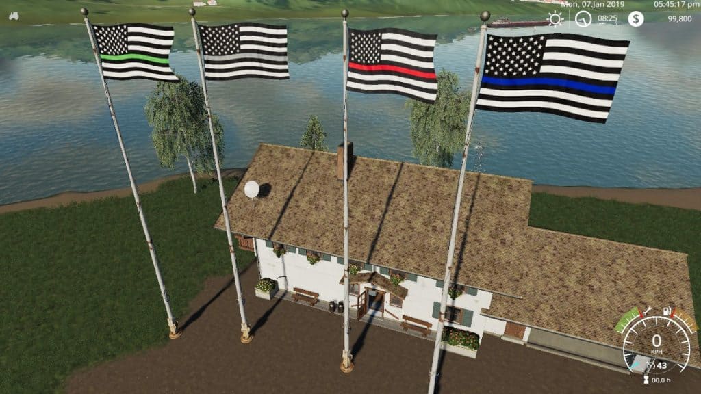USA Thin Line Pack Flags v1.0.0 Mod