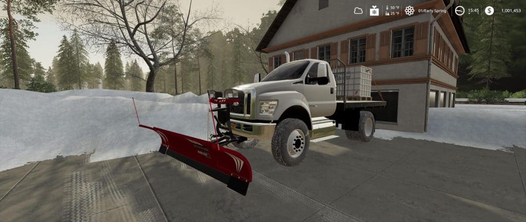 Ford F750 Flatbed Plow Truck v1.0 Mod