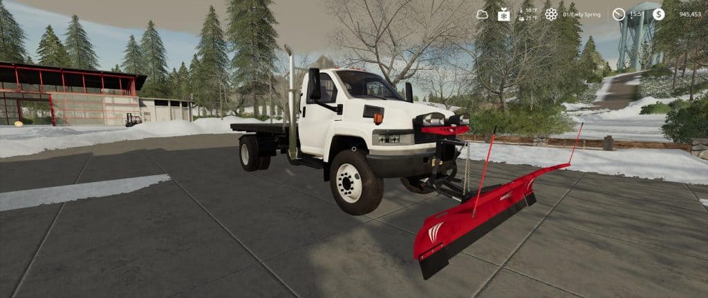 GMC Topkick Flatbed Plow Truck v2.0 Mod