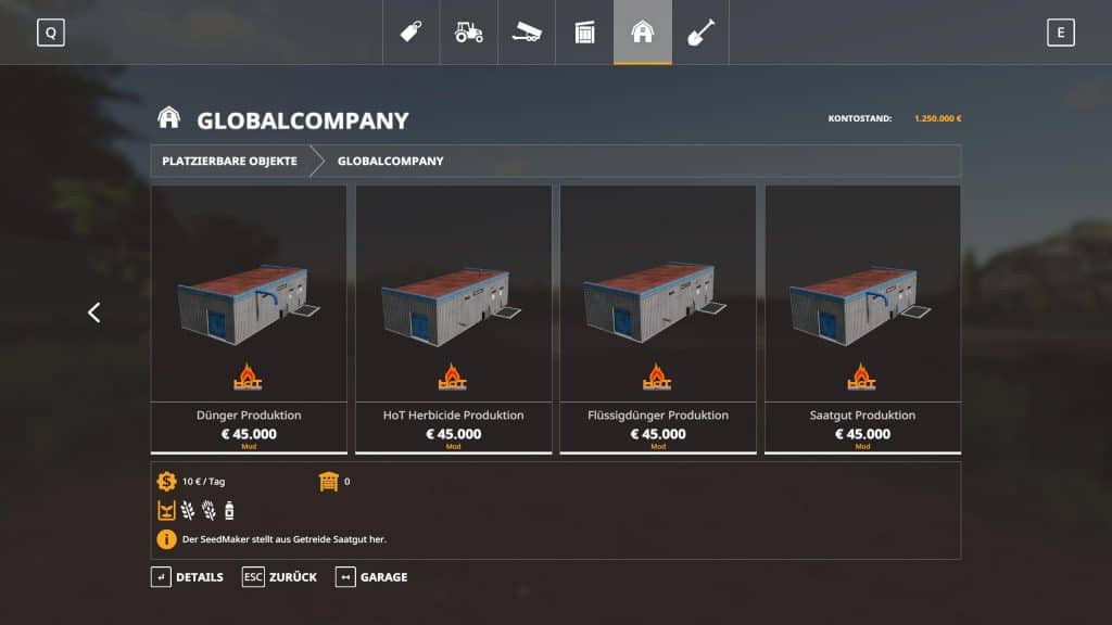 HoT Produktion v1.0.1 Mod