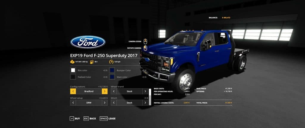 Ford F-250 Superduty & Bradford Bed v1.5.1 Mod