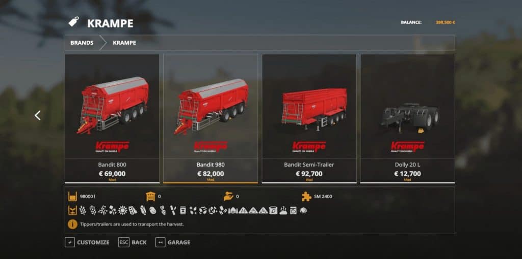 Krampe Bandit Pack v1.0.0.1 Mod