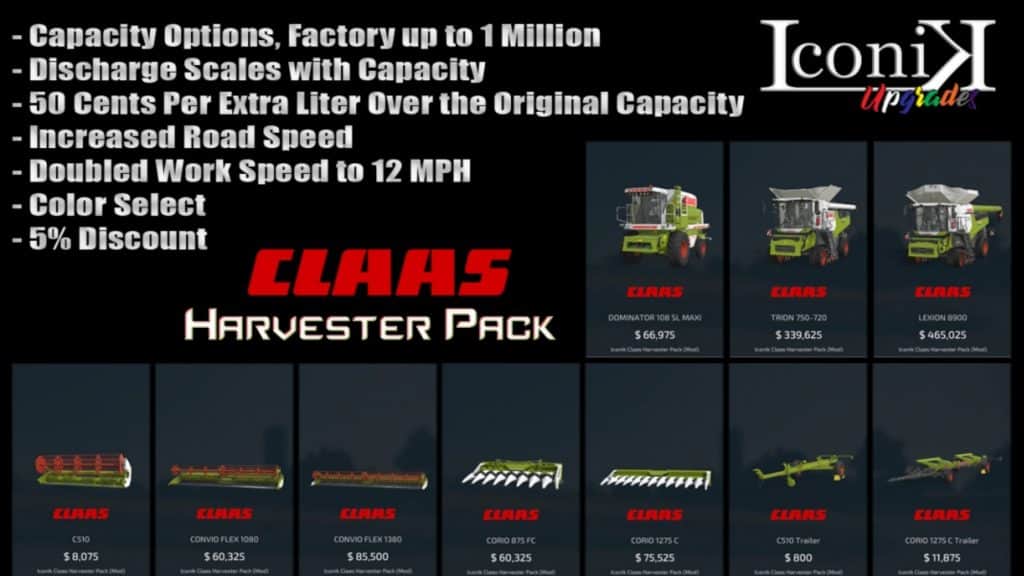 Iconik Claas Harvester Pack – FS22