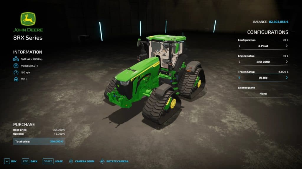 John Deere 8RX TURBO+BIG CRAWLERS V1.0.0.0 – FS22