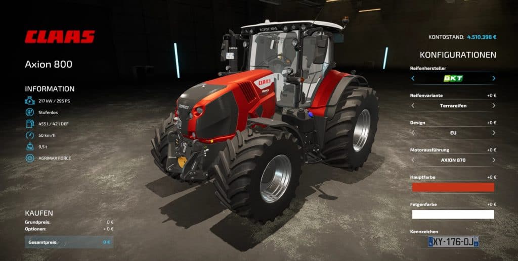 Claas Axion 800 Tractor v1.0.0.0 – FS22