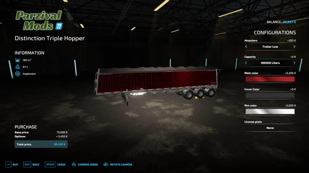 Distinction Triple Hopper BULK with Hitch v1.0.0.0 – FS22