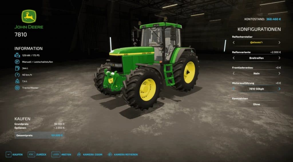 John Deere 7810 Gearshift And Smoke v1.0.0.0 – FS22