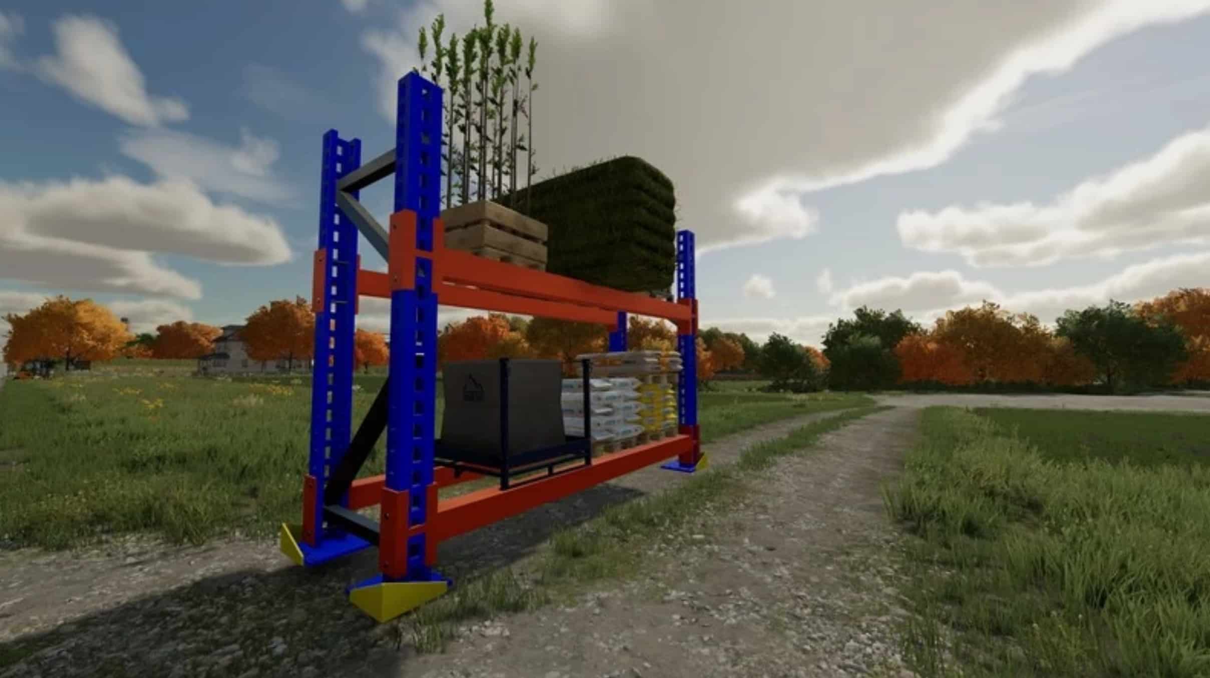 Placeable pallet rack v1.3 FS22 Mod Download