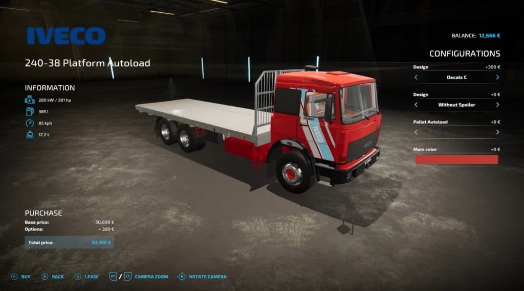 Iveco 240-38 6×4 Platform Autoload v1.0.0.0 – FS22