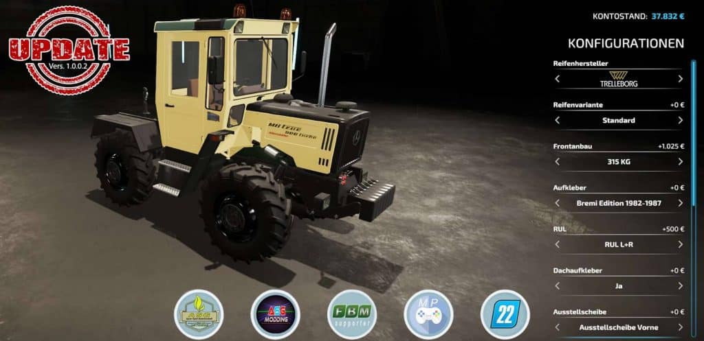 Mercedes Benz Trac 800 900 v1.0.0.2 – FS22