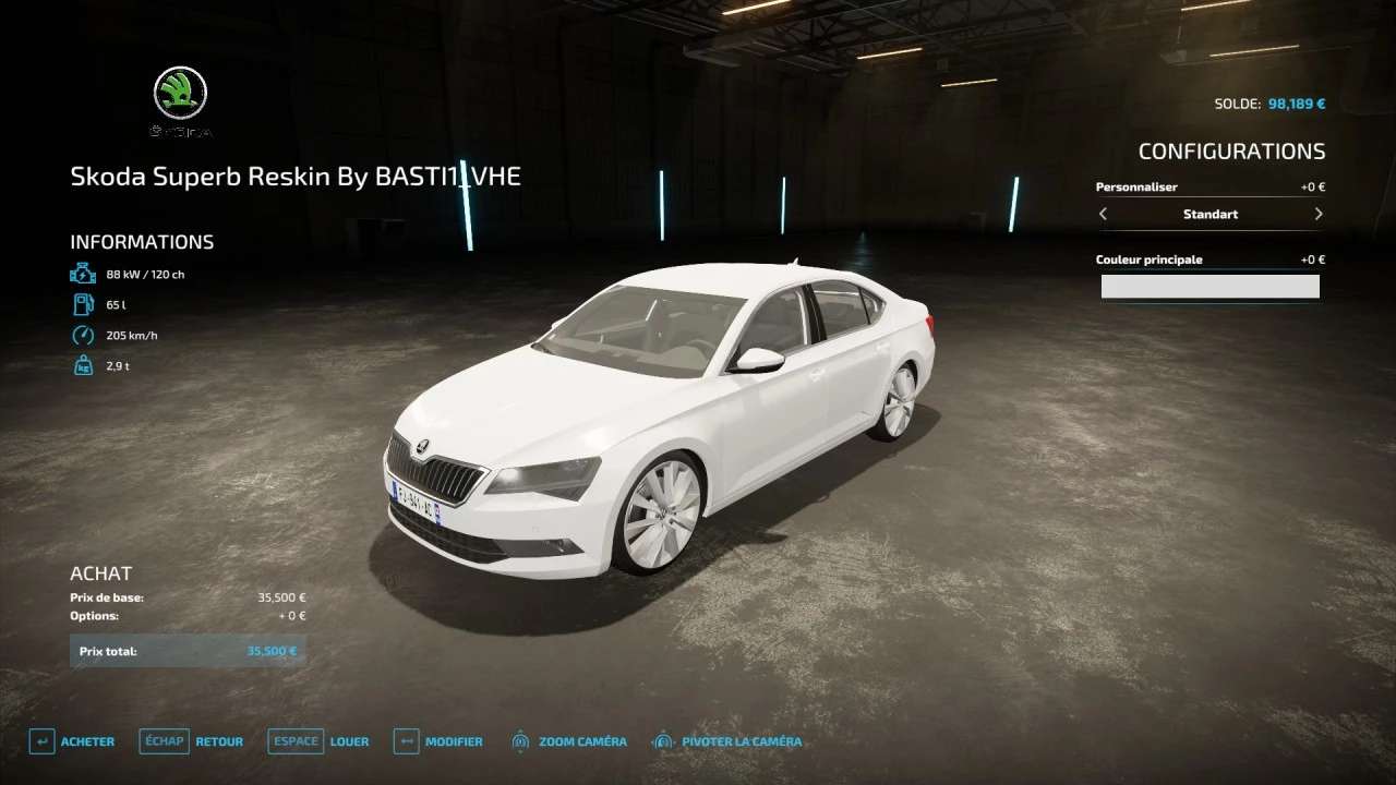 Skoda Superb – Reskin FR v1.0 – FS22