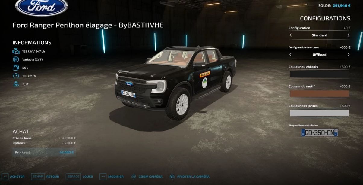 Ford Ranger Wild Trak 2023 Perilhon Élagage v1.0 – FS22 thumbnail 4