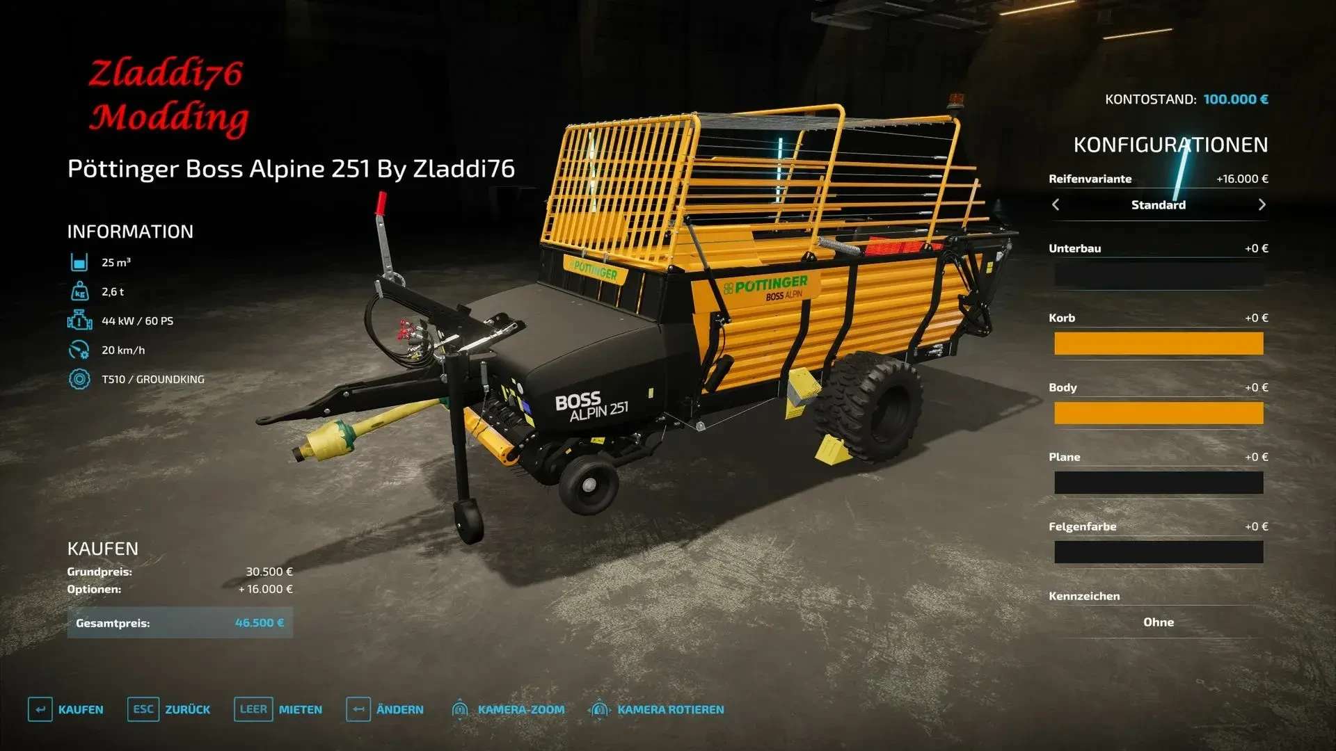 Pöttinger Boss Alpine 251 v1.0 – FS22 thumbnail 2