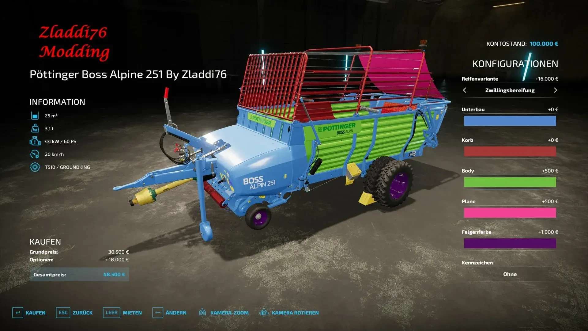 Pöttinger Boss Alpine 251 v1.0 – FS22
