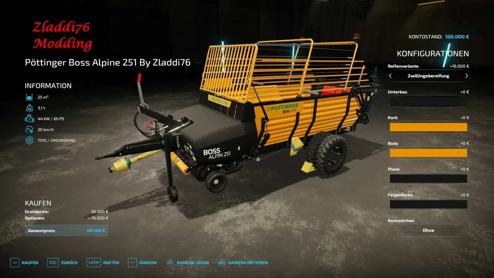 Pöttinger Boss Alpine 251 v1.0 – FS22 thumbnail 5